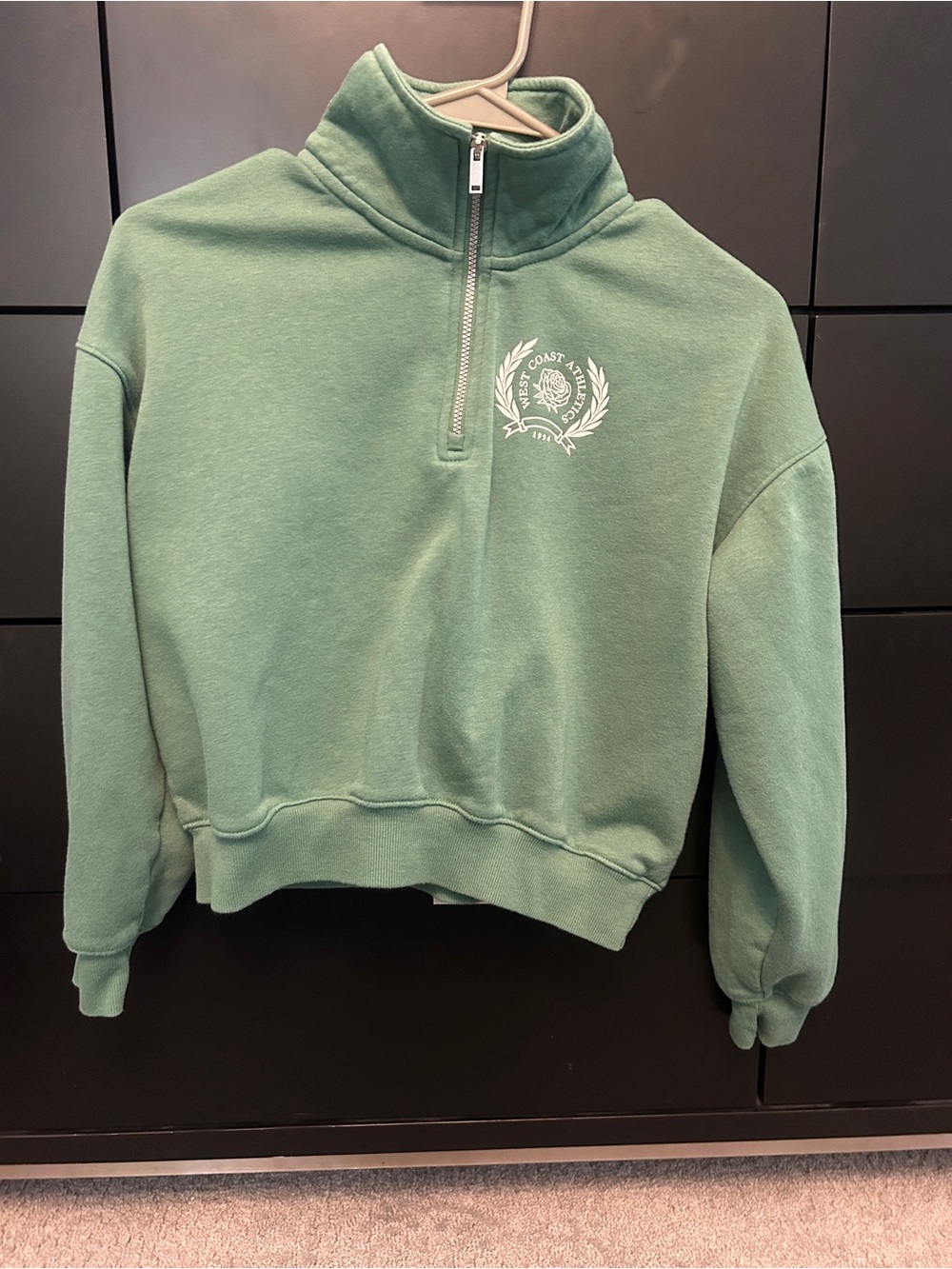 Old Navy Green Quarter-Zip Pullover with Crest Accent